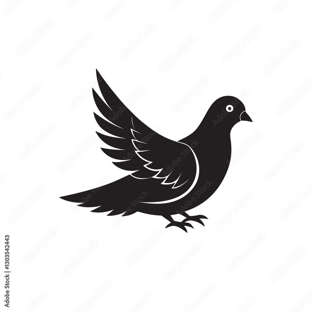 Fototapeta premium Simple Minimalistic Creative pigeon isolated on white background 