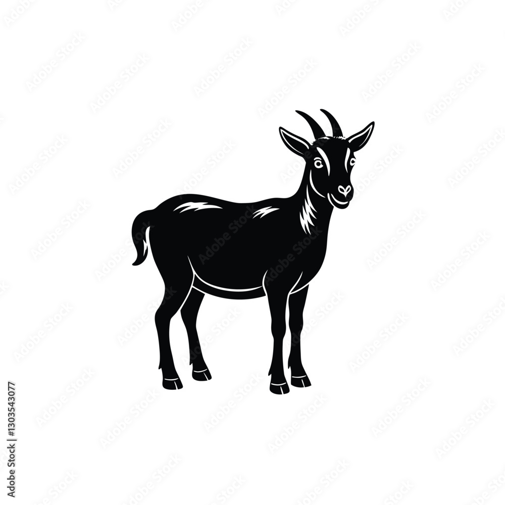Fototapeta premium vector silhouette of a deer on white background.