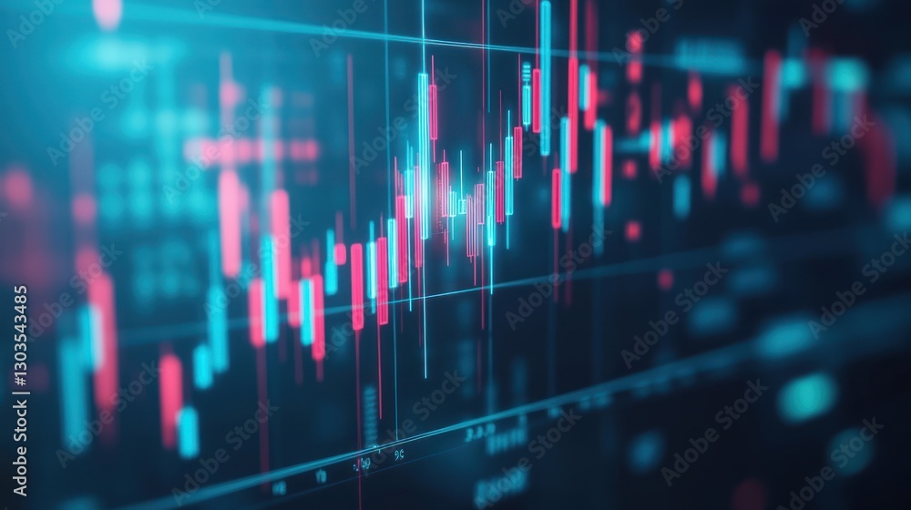 Financial data on screen, stock market indicators Financial data on screen, stock market indicators