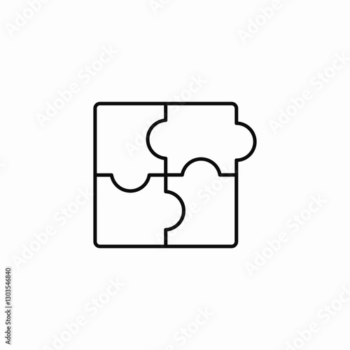 puzzle parts icon sign vector