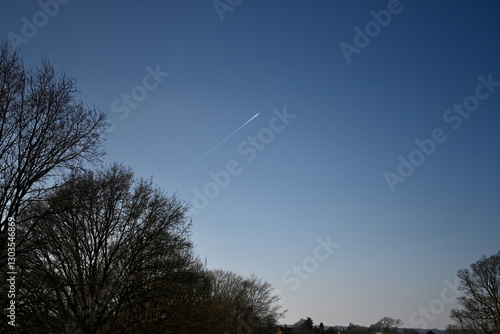 blue sky and chem trail