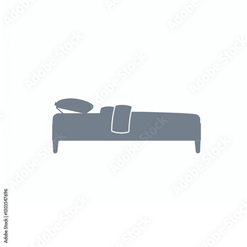vector silhouette of a side view bed its lines clean and refined, showing simple elegance