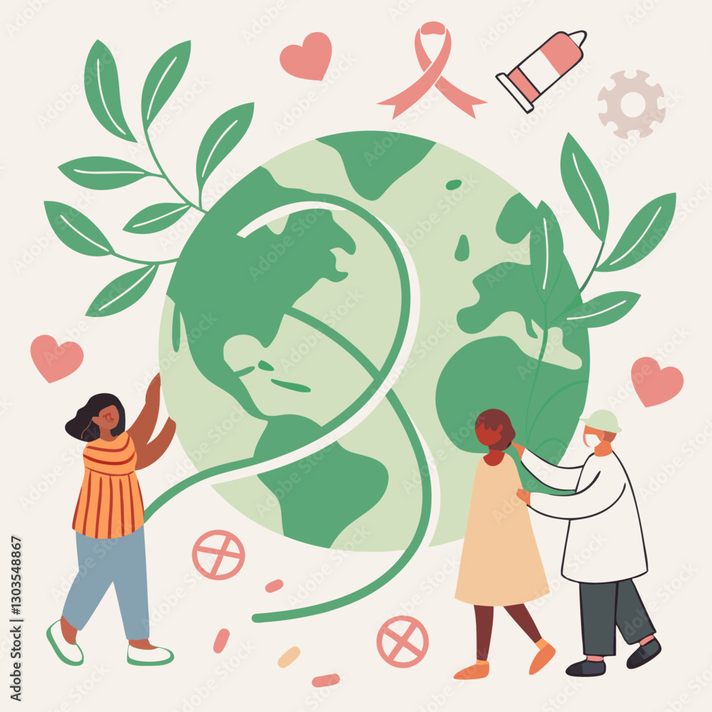 Obraz premium World Health Day is a global health awareness day celebrated every year on 7 April, under the sponsorship of the World Health Organization, as well as other related organizations. In 1948, the WHO hel