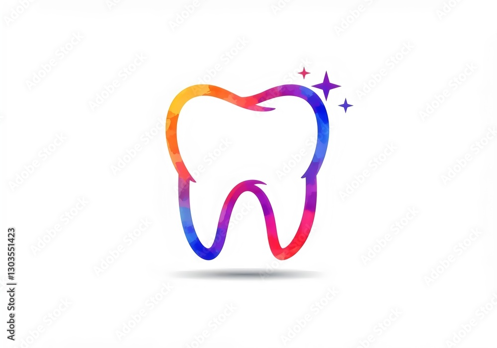 abstract tooth icon, logo on white background abstract tooth icon, logo on white background