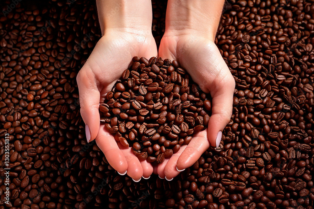 handful of coffee beans