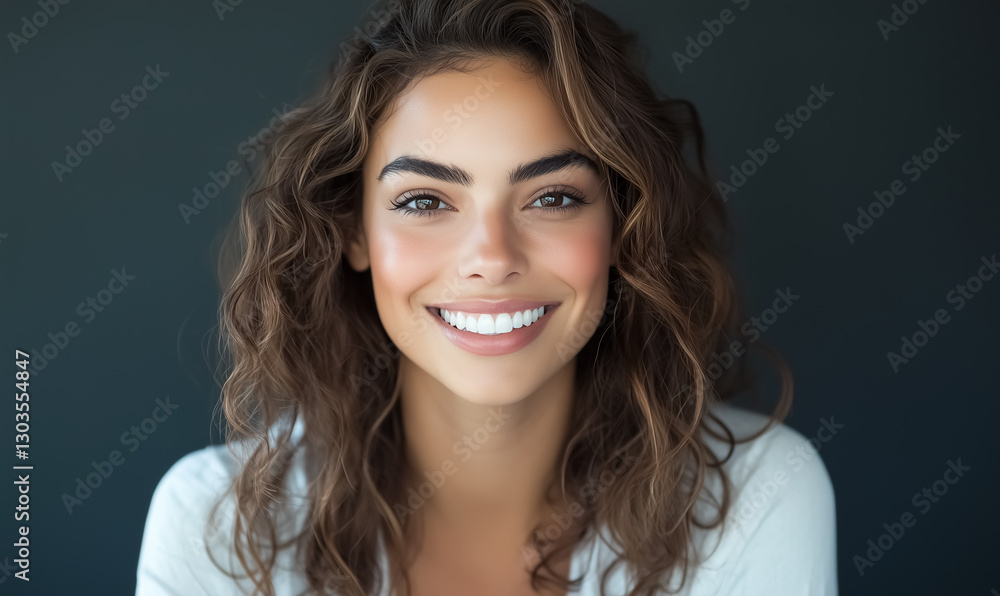 Beautiful Smiling Woman with dark background Beautiful Smiling Woman with dark background
