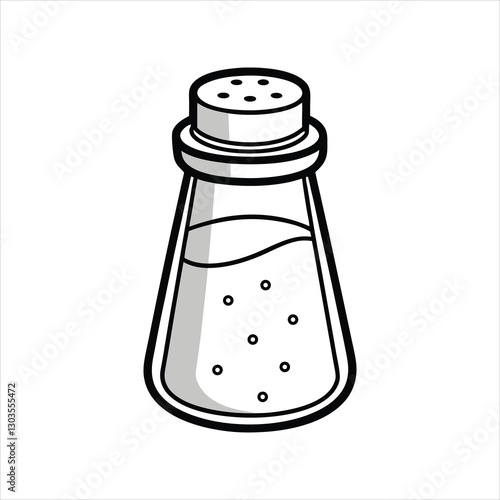 Salt Shaker Logo Icon in Line Art Style