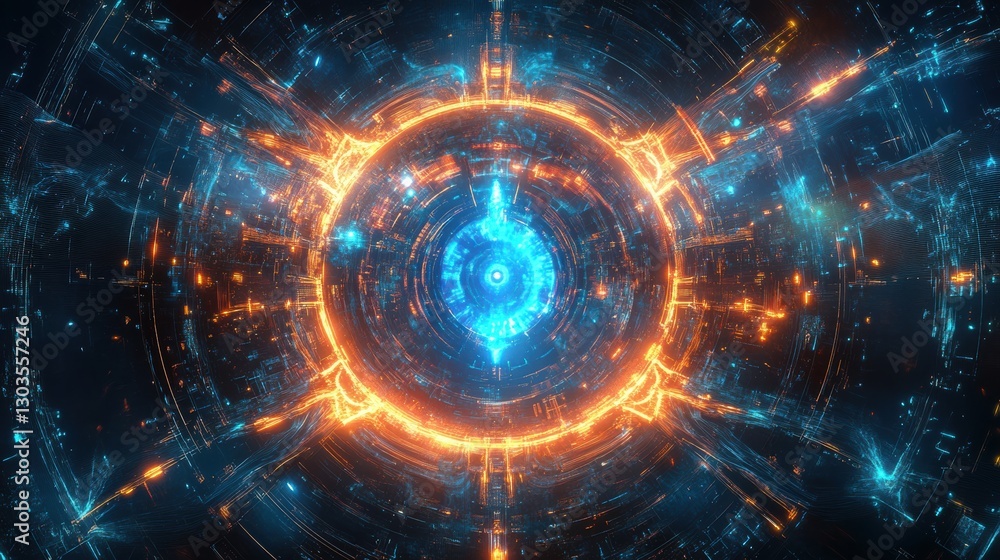 Obraz premium Artificial intelligence controlling futuristic smart