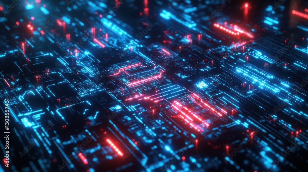 Obraz premium Artificial Intelligence Evolving with Digital Neural