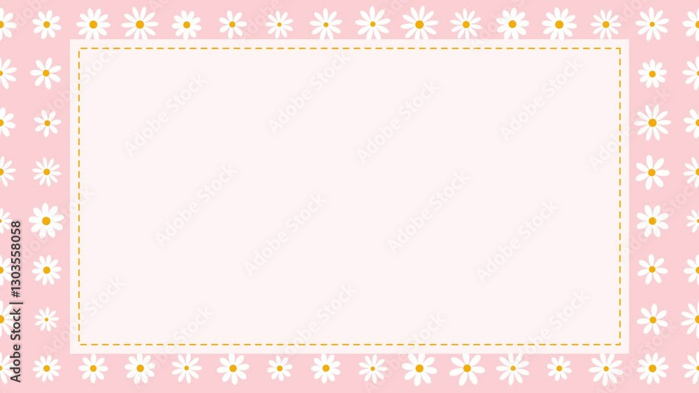 frame and spring daisy flowers pattern on pink background animation, nature springtime copy space cosmetics and beauty social motion media design element frame and spring daisy flowers pattern on pink background animation, nature springtime copy space cosmetics and beauty social motion media design element