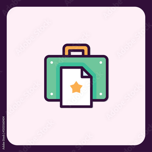 Portfolio with documents displaying a shining star icon for content curation