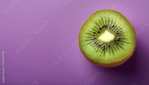 kiwi on bright background with space for text top view