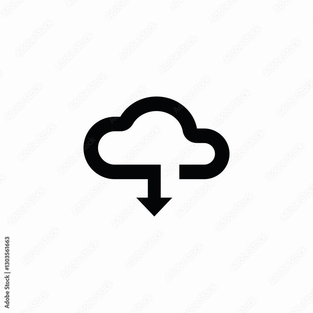 cloud connect download icon sign vector cloud connect download icon sign vector