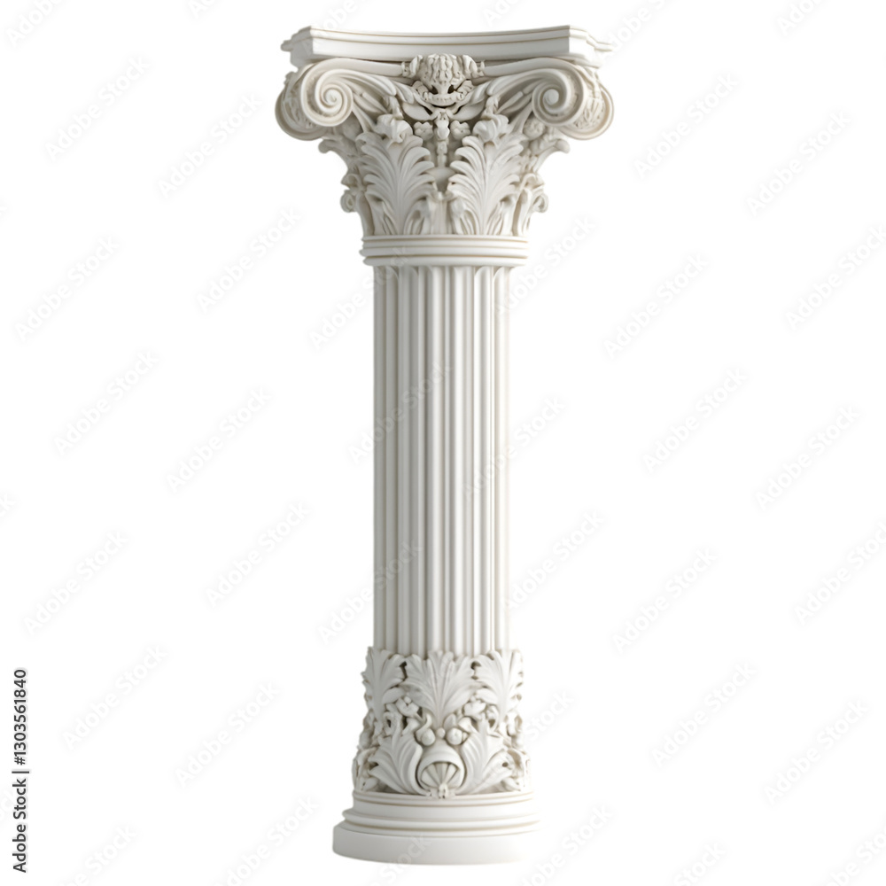 Elegant White Classical Column Architectural Design Element, Elegant White Classical Column Architectural Design Element,
