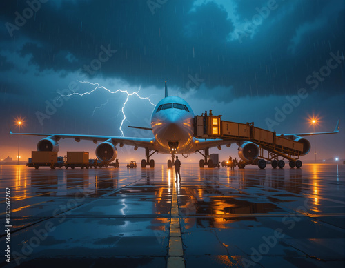 Stormy Airport Cargo Scene