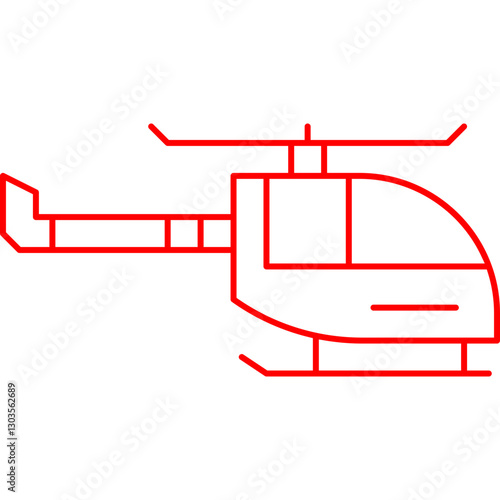 Helicopter single vector icon illustration