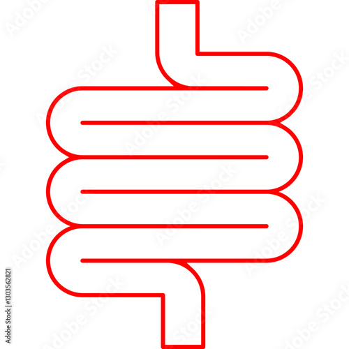 Intestines single vector icon illustration