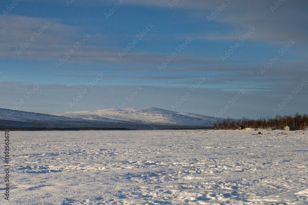 Winter landscape in the very north of Sweden, Kiruna, Lapland Winter landscape in the very north of Sweden, Kiruna, Lapland