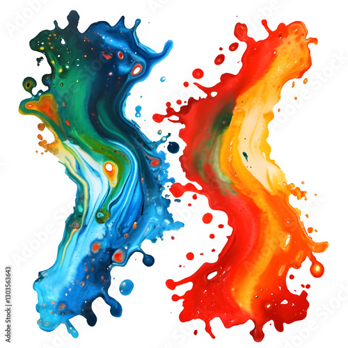 colorful paint splashes
