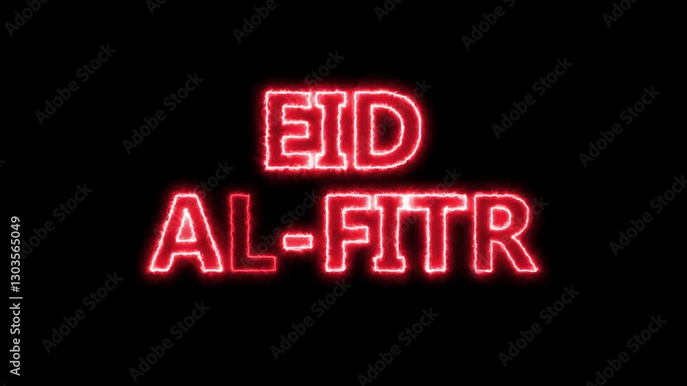 Neon glowing eid al-fitr greeting on black background Neon glowing eid al-fitr greeting on black background