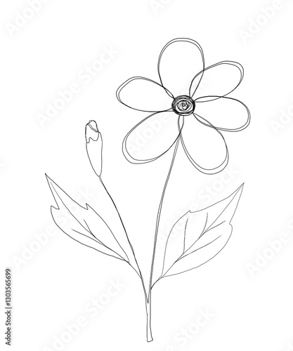 black doodle of a flower