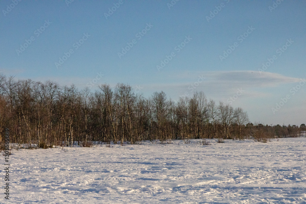 Winter landscape in the very north of Sweden, Kiruna, Lapland Winter landscape in the very north of Sweden, Kiruna, Lapland