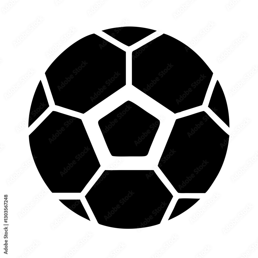 Obraz premium a black and white graphic soccer ball, representing the sport of football vector illustration