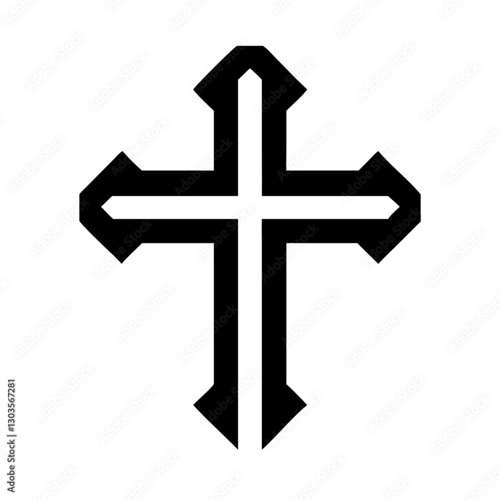 a minimalist black christian cross on a isolated background, representing faith, hope, and salvation, vector icon illustration a minimalist black christian cross on a isolated background, representing faith, hope, and salvation, vector icon illustration