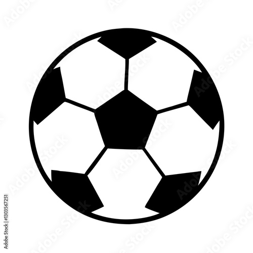 a soccer ball on display, a classic black and white design with hexagonal and pentagonal panels. The ball is a symbol of sport and recreational activity vector illustration