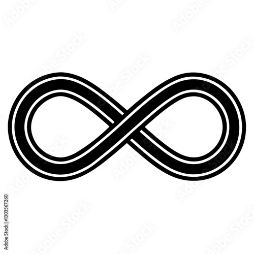 an infinity symbol in black and white, with a simple, elegant design vector illustration