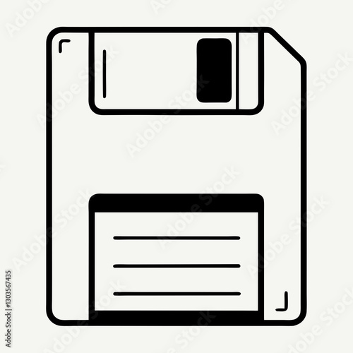 a close-up view of a floppy disk, a symbol of data storage vector illustration