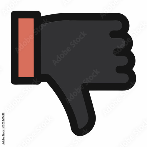 thumb down icon, disapproval concept vector illustration
