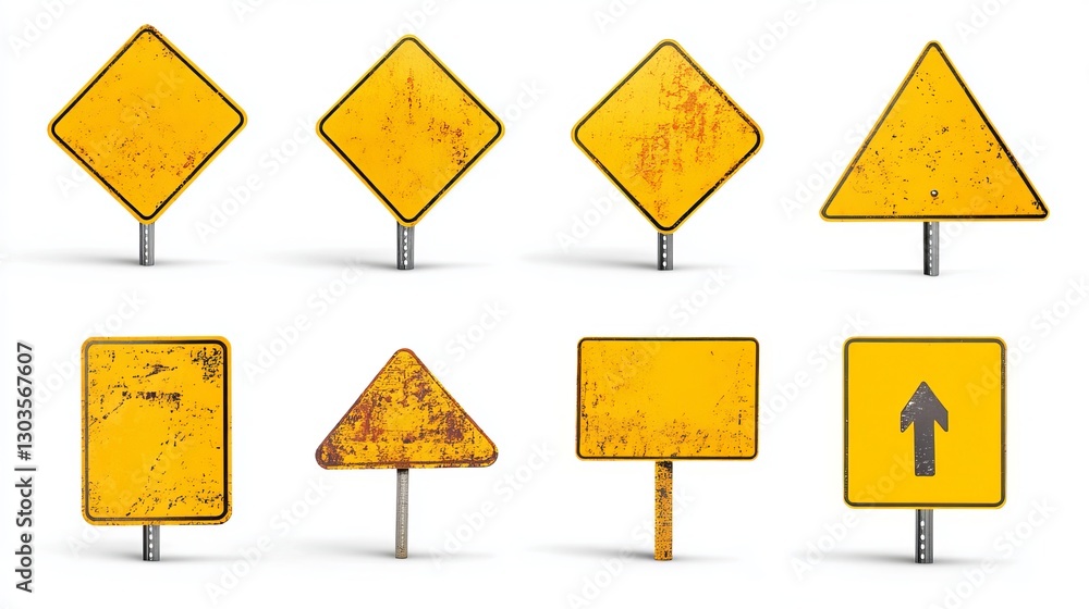 custom made wallpaper toronto digitalCollage of Various Yellow Blank Road Signs
