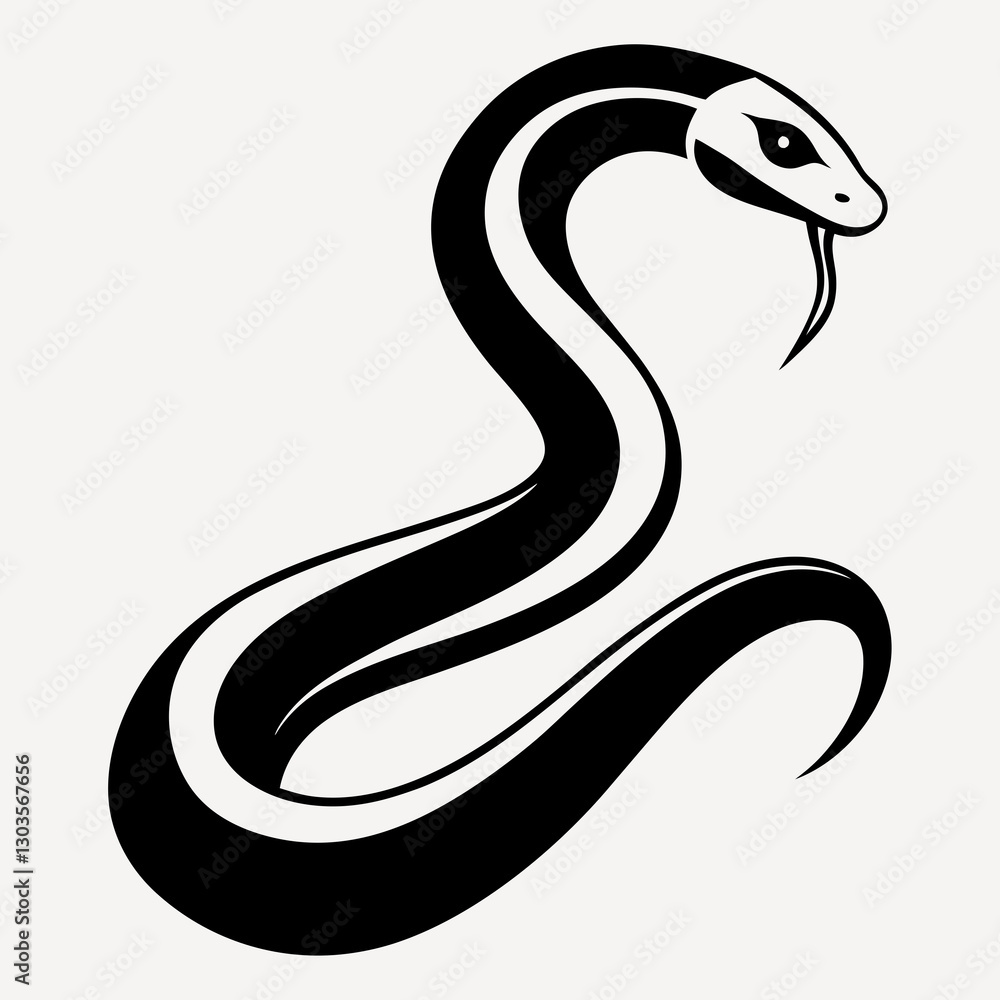 a stylized illustration of a snake with a patterned body vector illustration