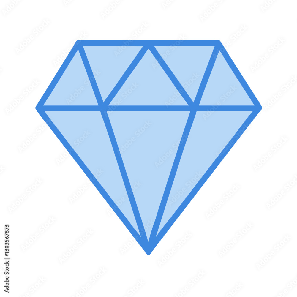 a single shiny diamond in shades of blue and a geometric design vector illustration a single shiny diamond in shades of blue and a geometric design vector illustration