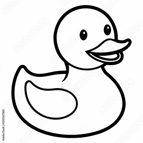 a cute rubber duck. It is a simple, stylized illustration of a classic toy, perfect for adding a touch of fun vector illustration