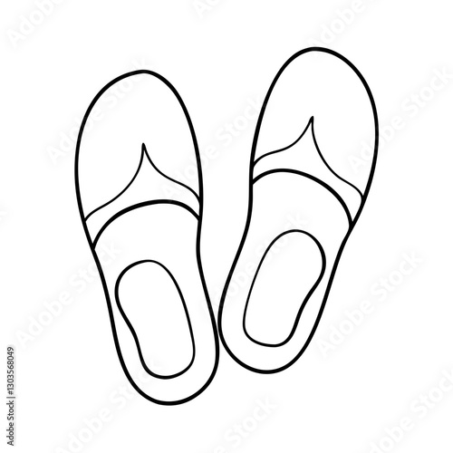 a pair of illustrated flip-flops drawing, perfect for summer or beach scenes, vector illustration