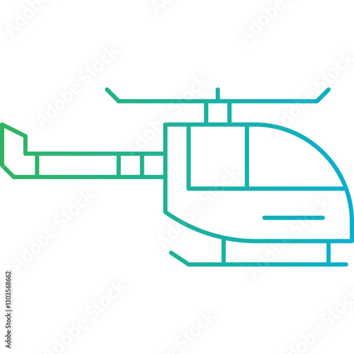 Helicopter single vector icon illustration