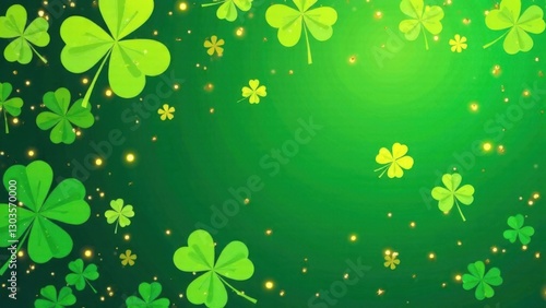 Stylish background for a St. Patrick's Day card with a clover. Wishing success, wealth and good luck. National holiday in Ireland