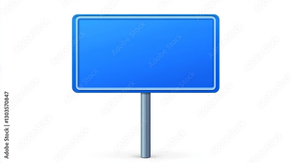 Blank Blue Road Sign Illustration
