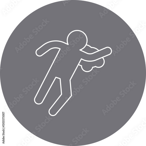 Deadbody Print single vector icon illustration