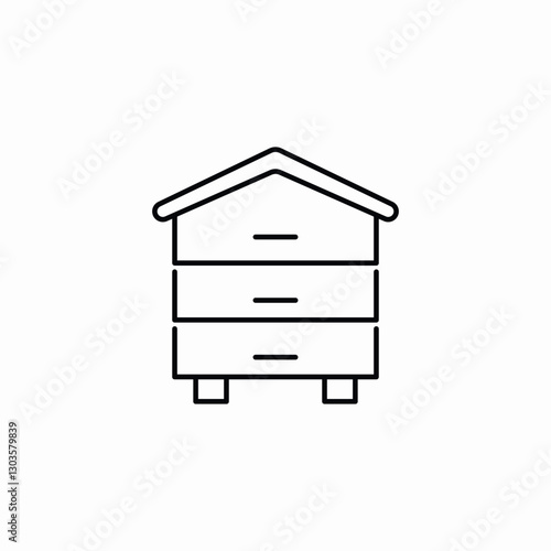 wooden hive icon sign vector