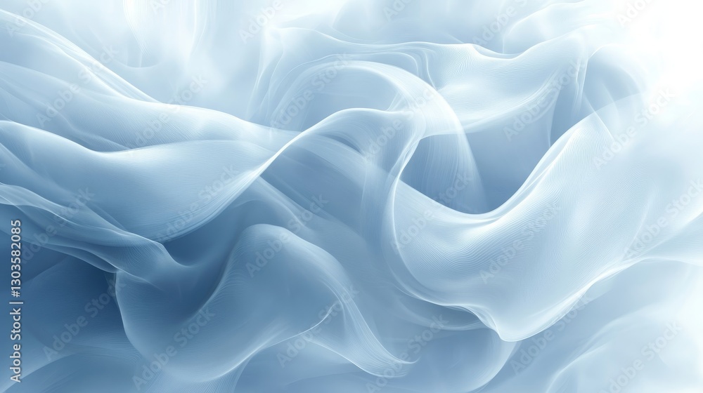 Fototapeta premium Ethereal Blue Waves Abstract Fluid Art, backgrounds , textures