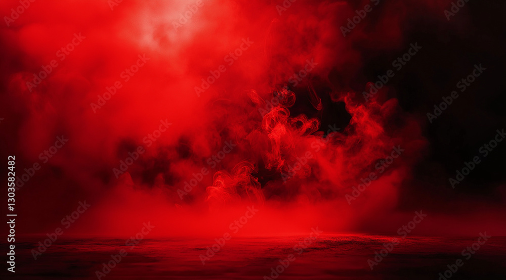 Obraz premium Abstract dark red background with black shadows, grunge texture, and a creepy, smudged, grainy effect. A haunting and eerie design perfect for horror, thriller, and mysterious themes