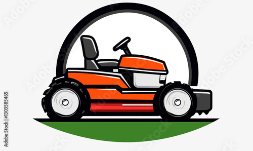 Zero Turn Lawn Mower Logo for Lawn Care in Flat Minimalist Vector Style