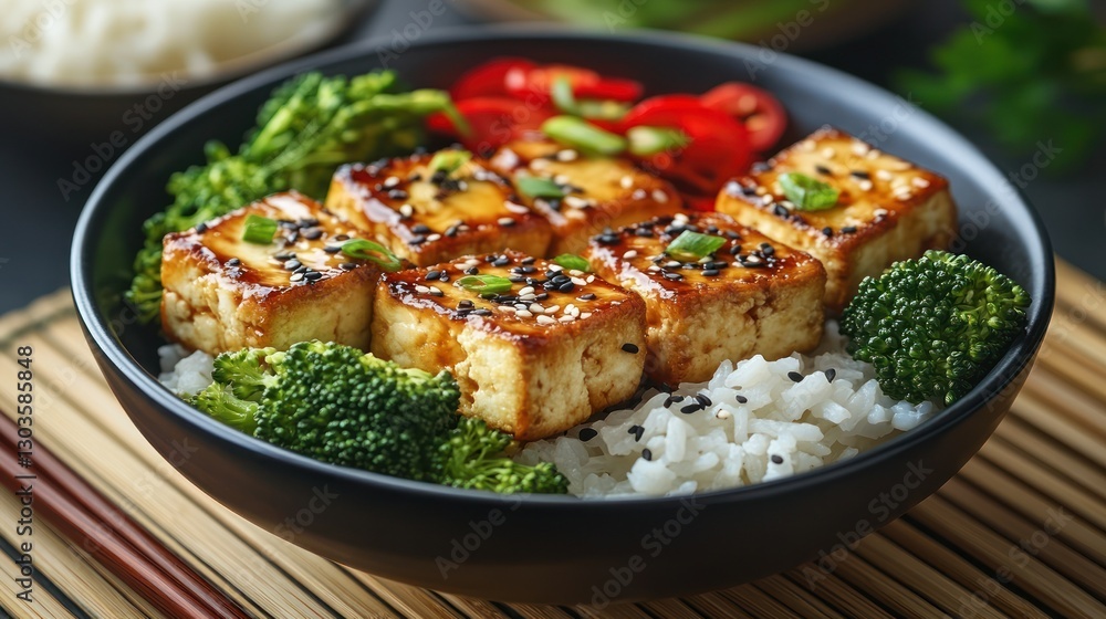 Teriyaki Tofu Bowls with Rice and Veggies Teriyaki Tofu Bowls with Rice and Veggies