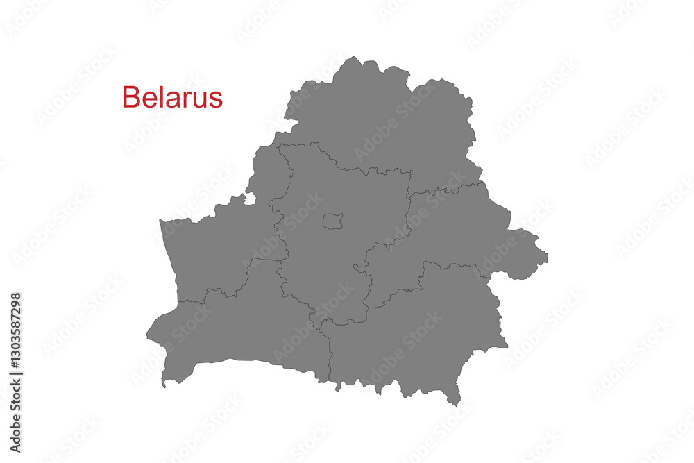 Obraz premium Belarus map. Map of Belarus in grey color