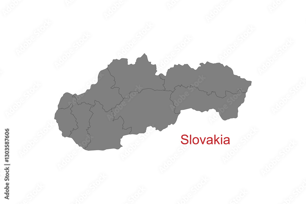 Slovakia map. Map of Slovakia in grey color Slovakia map. Map of Slovakia in grey color