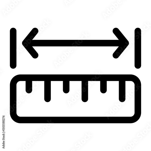 Vector measure icon. Ruler illustration.