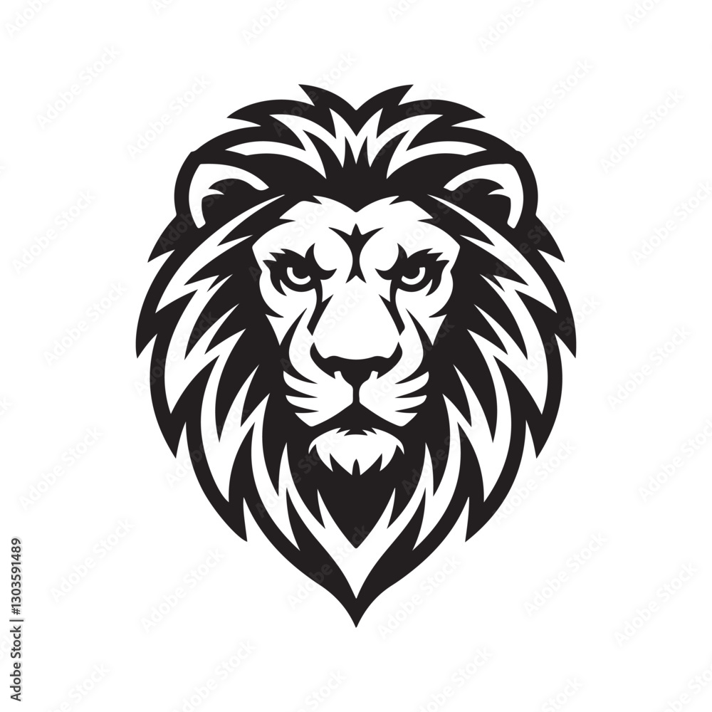 Fototapeta premium Lion Head silhouette vector illustration